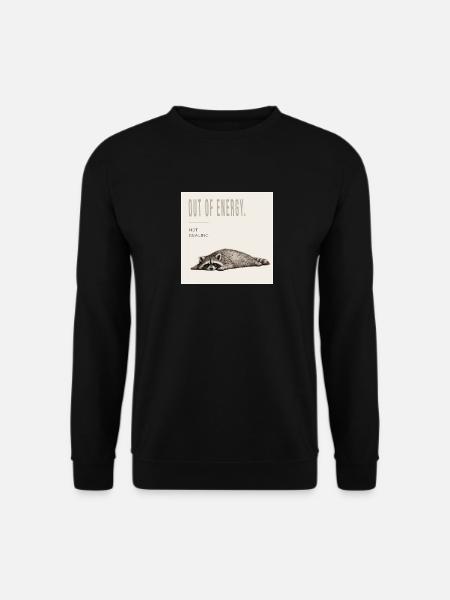 Out Of Energy Funny Raccoon - Unisex Pullover - Schwarz
