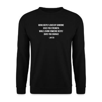Lao Tzu Strength Courage Quote - Unisex Sweatshirt - black - Front - Alina (178cm) & Michal (187cm)