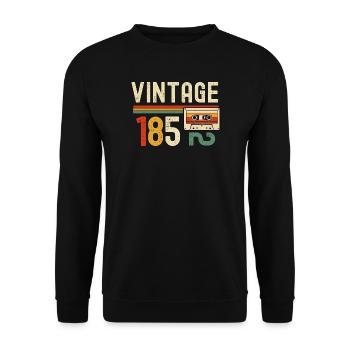 Vintage 85 Cassette Retro - Unisex Sweatshirt - black - Front - Alina (178cm) & Michal (187cm)