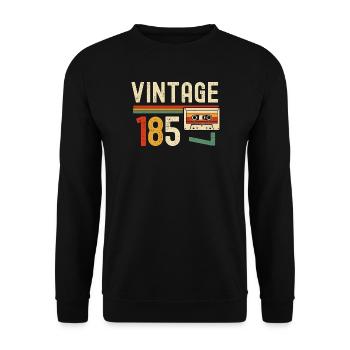 Vintage 85 Cassette Retro - Unisex Sweatshirt - black - Front - Alina (178cm) & Michal (187cm)