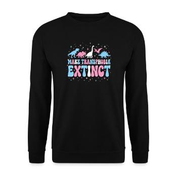 LGBTQ-Pride-Monat – Transphobie ausrotten - Unisex Pullover - Schwarz - Vorne - Alina (178cm) & Michal (187cm)