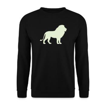 Lion Silhouette Pastel Green - Unisex Sweatshirt - black - Front - Alina (178cm) & Michal (187cm)