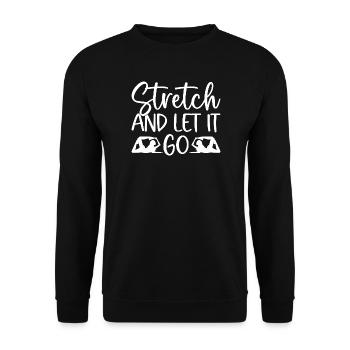 Pilates Enthusiasts Stretch & Let It Go Pilates - Unisex Sweatshirt - black - Front - Alina (178cm) & Michal (187cm)