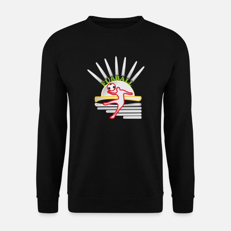 Kicker im Sonnenkreis Fußball-Design - Unisex Pullover - Schwarz