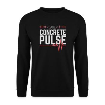 Urbaner Betonpuls - Unisex Pullover - Schwarz - Vorne - Alina (178cm) & Michal (187cm)