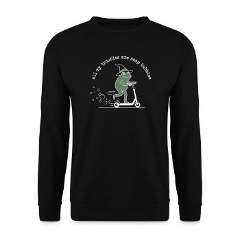All My Troubles Are Soap Bubbles - Unisex Sweatshirt - black - Front - Alina (178cm) & Michal (187cm)