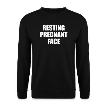 Femme enceinte se reposant sur le visage alors qu’un cygne - Sweat-shirt Unisexe - noir - Devant - Alina (178cm) & Michal (187cm)