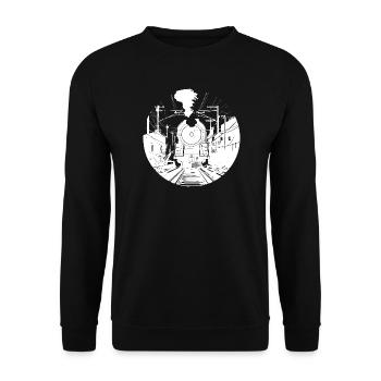 Croquis ferroviaire - Sweat-shirt Unisexe - noir - Devant - Alina (178cm) & Michal (187cm)