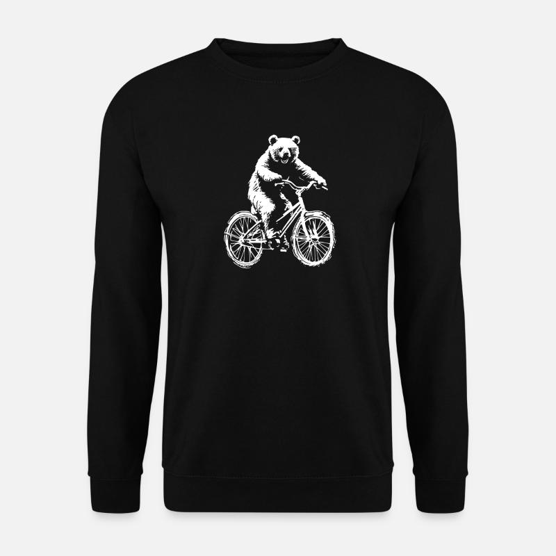 Lustig Fahrrad Bär  - Unisex Pullover - Schwarz