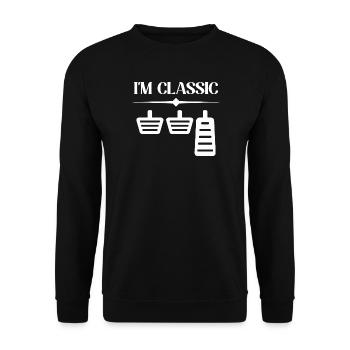 I'm classic Car lover car guy mechanic - Unisex Pullover - Schwarz - Vorne - Alina (178cm) & Michal (187cm)
