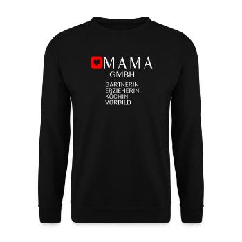 Mama GmbH Spruch Geschenkidee - Unisex Pullover - Schwarz - Vorne - Alina (178cm) & Michal (187cm)