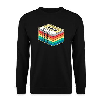 Vibrant Rainbow Kassette - Unisex Pullover - Schwarz - Vorne - Alina (178cm) & Michal (187cm)