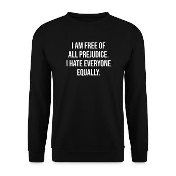 Anti-Prejudice Irony Tee - Unisex Sweatshirt - black - Front - Alina (178cm) & Michal (187cm)