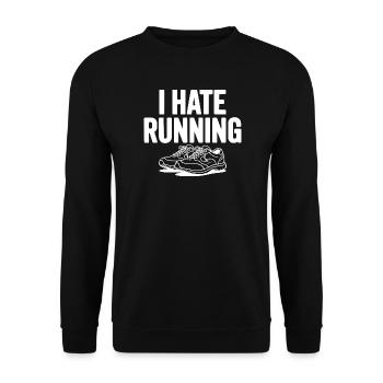 I Hate Running - Unisex Sweatshirt - black - Front - Alina (178cm) & Michal (187cm)