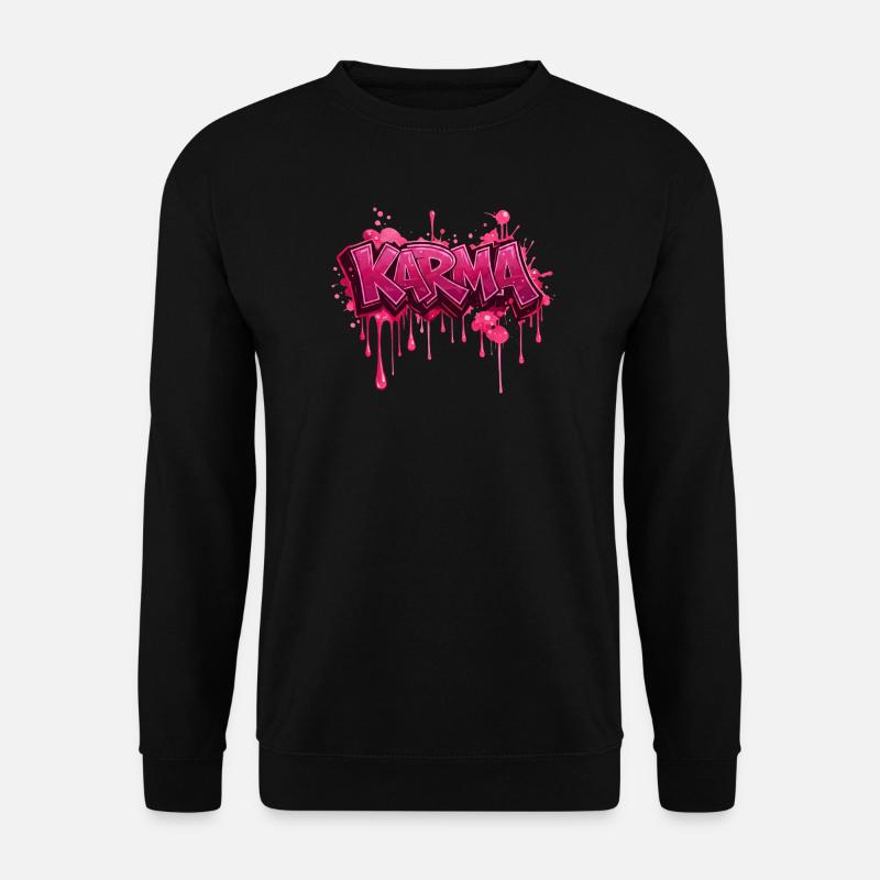 Karma – Design Graffiti Rose Streetwear - Unisex Pullover - Schwarz