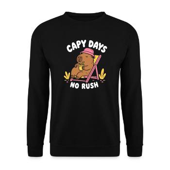 Capy Days No Rush Capybara - Unisex Sweatshirt - black - Front - Alina (178cm) & Michal (187cm)