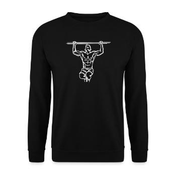 Fitness Sketch - Unisex Sweatshirt - black - Front - Alina (178cm) & Michal (187cm)