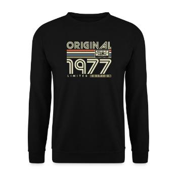 1977 Vintage Vintage Rétro Cadeau d’anniversaire - Sweat-shirt Unisexe - noir - Devant - Alina (178cm) & Michal (187cm)