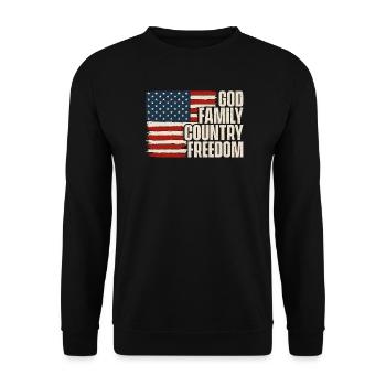 Famille de Dieu Pays Liberté Patriotique - Sweat-shirt Unisexe - noir - Devant - Alina (178cm) & Michal (187cm)