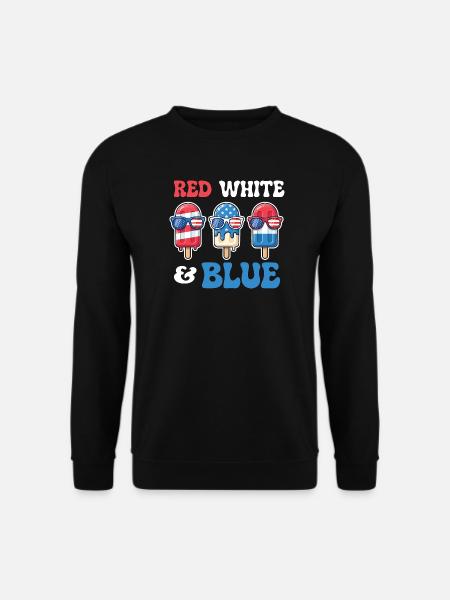 Red White Blue Patriotic Fourth July - Unisex Sweatshirt - black