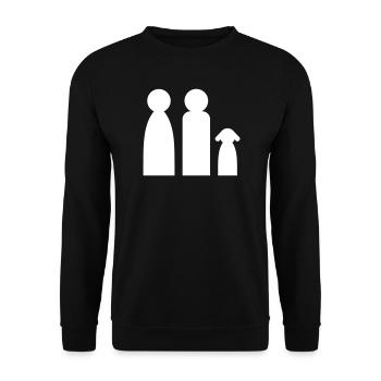 Couple avec chien – Un design familial aimant - Sweat-shirt Unisexe - noir - Devant - Alina (178cm) & Michal (187cm)