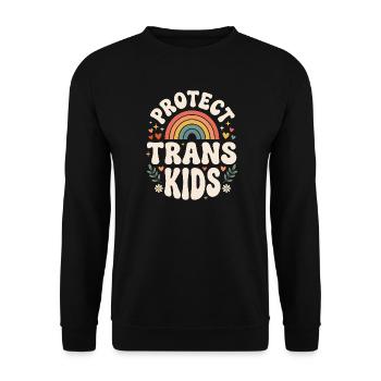 LGBTQ Pride - Protect Trans Kids - Unisex Sweatshirt - black - Front - Alina (178cm) & Michal (187cm)