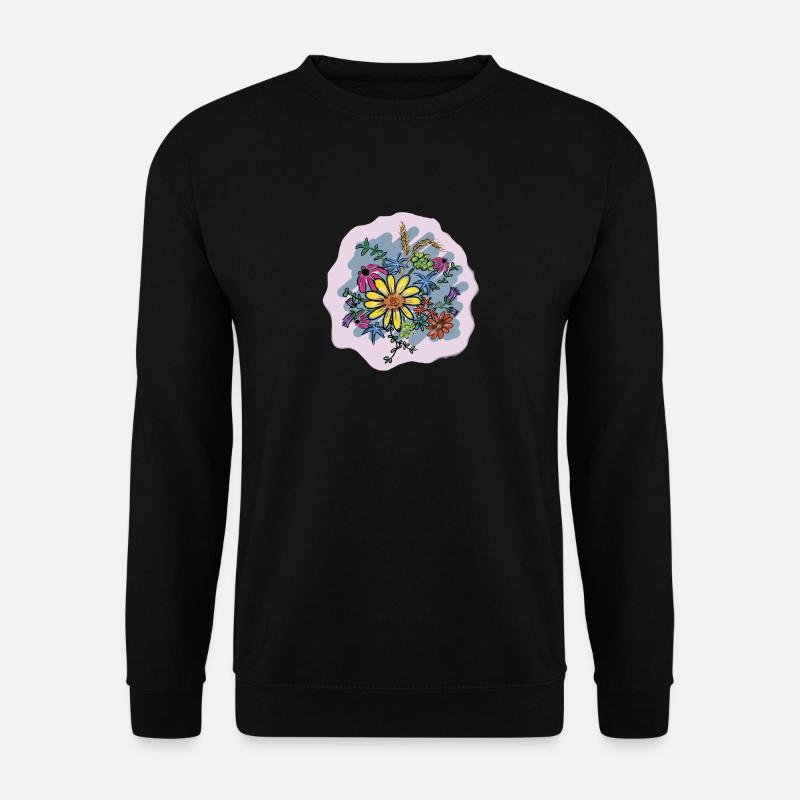 Buntes Blumenbouquet Illustration - Unisex Pullover - Schwarz