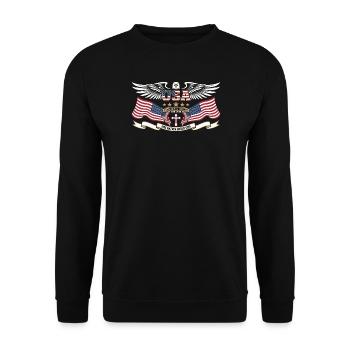 Graphique du 250e anniversaire des États-Unis - Sweat-shirt Unisexe - noir - Devant - Alina (178cm) & Michal (187cm)