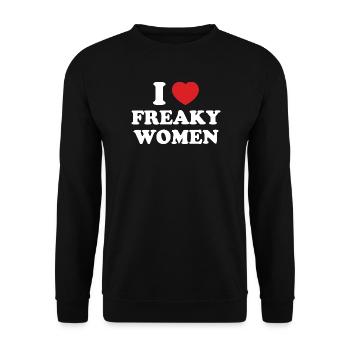 Ich Herz Freaky Frauen - Unisex Pullover - Schwarz - Vorne - Alina (178cm) & Michal (187cm)