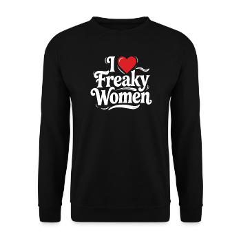 I Heart Freaky Women Tee - Unisex Sweatshirt - black - Front - Alina (178cm) & Michal (187cm)