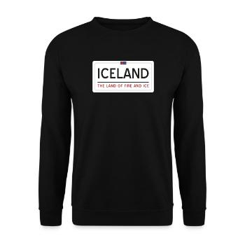 Island-Zeichen - Unisex Pullover - Schwarz - Vorne - Alina (178cm) & Michal (187cm)