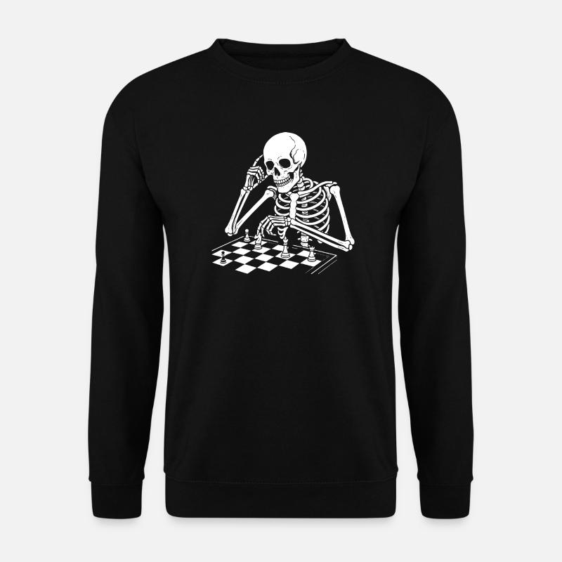 skeleton plays chess - Unisex Sweatshirt - black