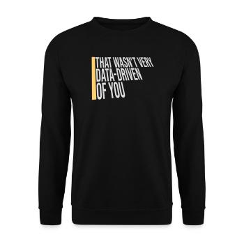 That Wasn't Very Data-Driven Of You Lustig Nerd - Unisex Pullover - Schwarz - Vorne - Alina (178cm) & Michal (187cm)