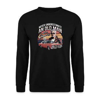 Never Underestimate An Old Man With A Classic Car  - Unisex Sweatshirt - black - Front - Alina (178cm) & Michal (187cm)