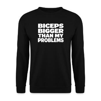 Chemise de fitness drôle pour biceps hommes de sport - Sweat-shirt Unisexe - noir - Devant - Alina (178cm) & Michal (187cm)