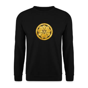 Orientalische Kunst Faux Gold Sakai Japan Mon Vintage-Kunst - Unisex Pullover - Schwarz - Vorne - Alina (178cm) & Michal (187cm)