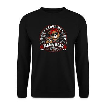 I Love My Mama Bear Style Biker Vintage - Sweat-shirt Unisexe - noir - Devant - Alina (178cm) & Michal (187cm)