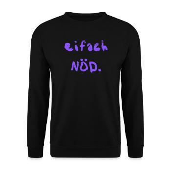 eifach NÖD. in lila  - Unisex Pullover - Schwarz - Vorne - Alina (178cm) & Michal (187cm)