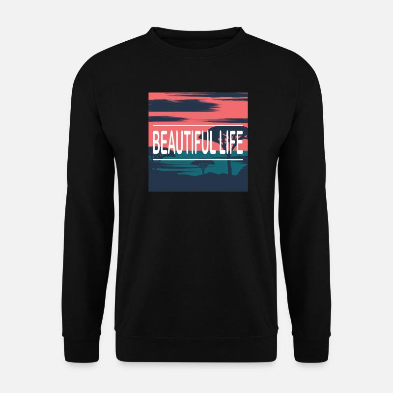 Beautiful Life Beach - Unisex Pullover - Schwarz
