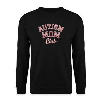 Club des mamans autistes Retro Varsity Design - Sweat-shirt Unisexe - noir - Devant - Alina (178cm) & Michal (187cm)