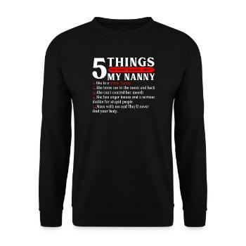 Crazy Nanny List Tee - Unisex Sweatshirt - black - Front - Alina (178cm) & Michal (187cm)