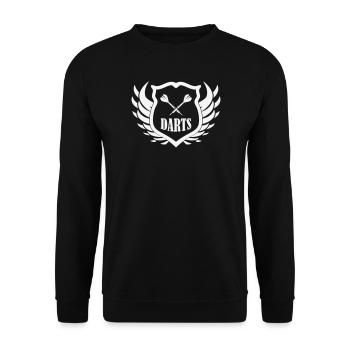 Motif d’ailes de bouclier de fléchettes - Sweat-shirt Unisexe - noir - Devant - Alina (178cm) & Michal (187cm)