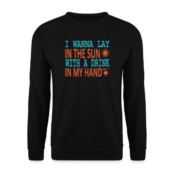 Lay in sun drink in hand - Unisex Pullover - Schwarz - Vorne - Alina (178cm) & Michal (187cm)