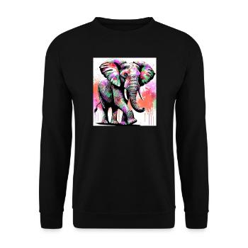 Elefant - Unisex Pullover - Schwarz - Vorne - Alina (178cm) & Michal (187cm)