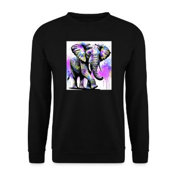 Elefant - Unisex Pullover - Schwarz - Vorne - Alina (178cm) & Michal (187cm)