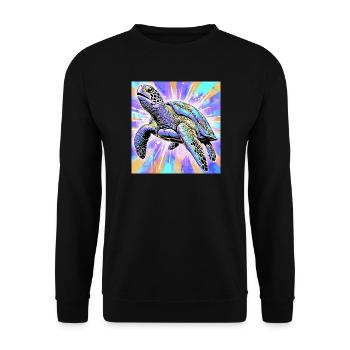 Schildkröte - Unisex Pullover - Schwarz - Vorne - Alina (178cm) & Michal (187cm)