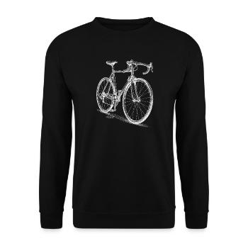 Rennrad Line Art minimalistisch Radsport - Unisex Pullover - Schwarz - Vorne - Alina (178cm) & Michal (187cm)