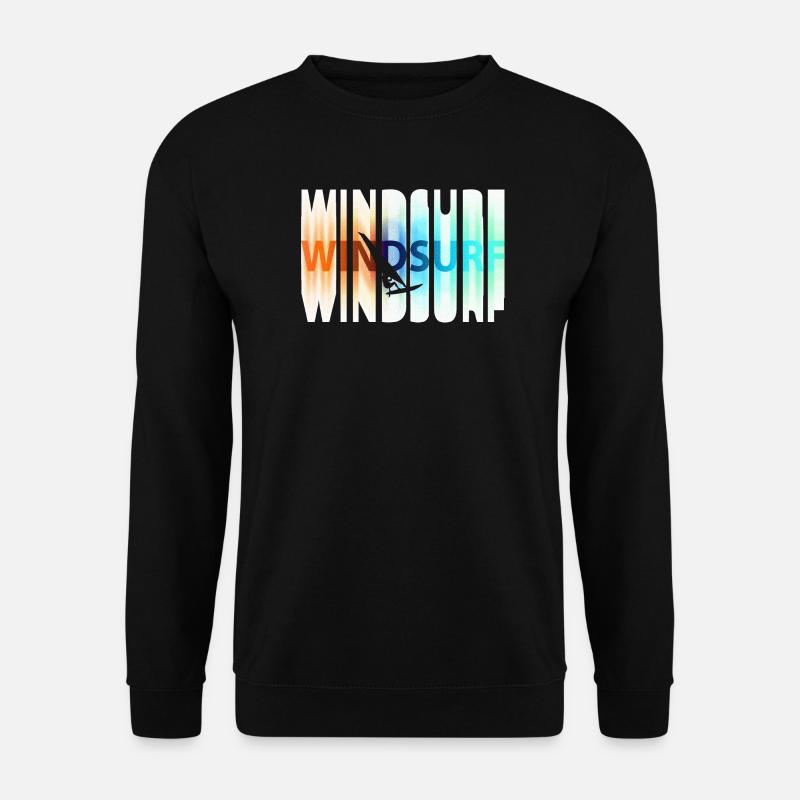 Schriftzug_bunt_windsurfen - Unisex Pullover - Schwarz