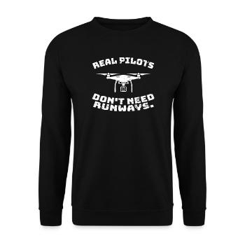 Drone Racing Things I Do In My Race Racing Machine - Unisex Sweatshirt - black - Front - Alina (178cm) & Michal (187cm)