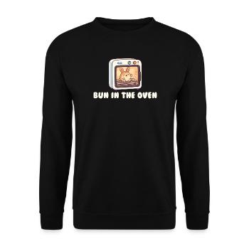 Pregnant woman in a bun in the oven – funny sw - Unisex Sweatshirt - black - Front - Alina (178cm) & Michal (187cm)